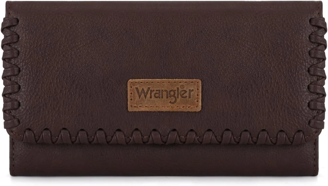 Montana West x Wrangler Wallet Women Trifold RFID Wristlet Wallet for Women Clutch Purse with Card Holder