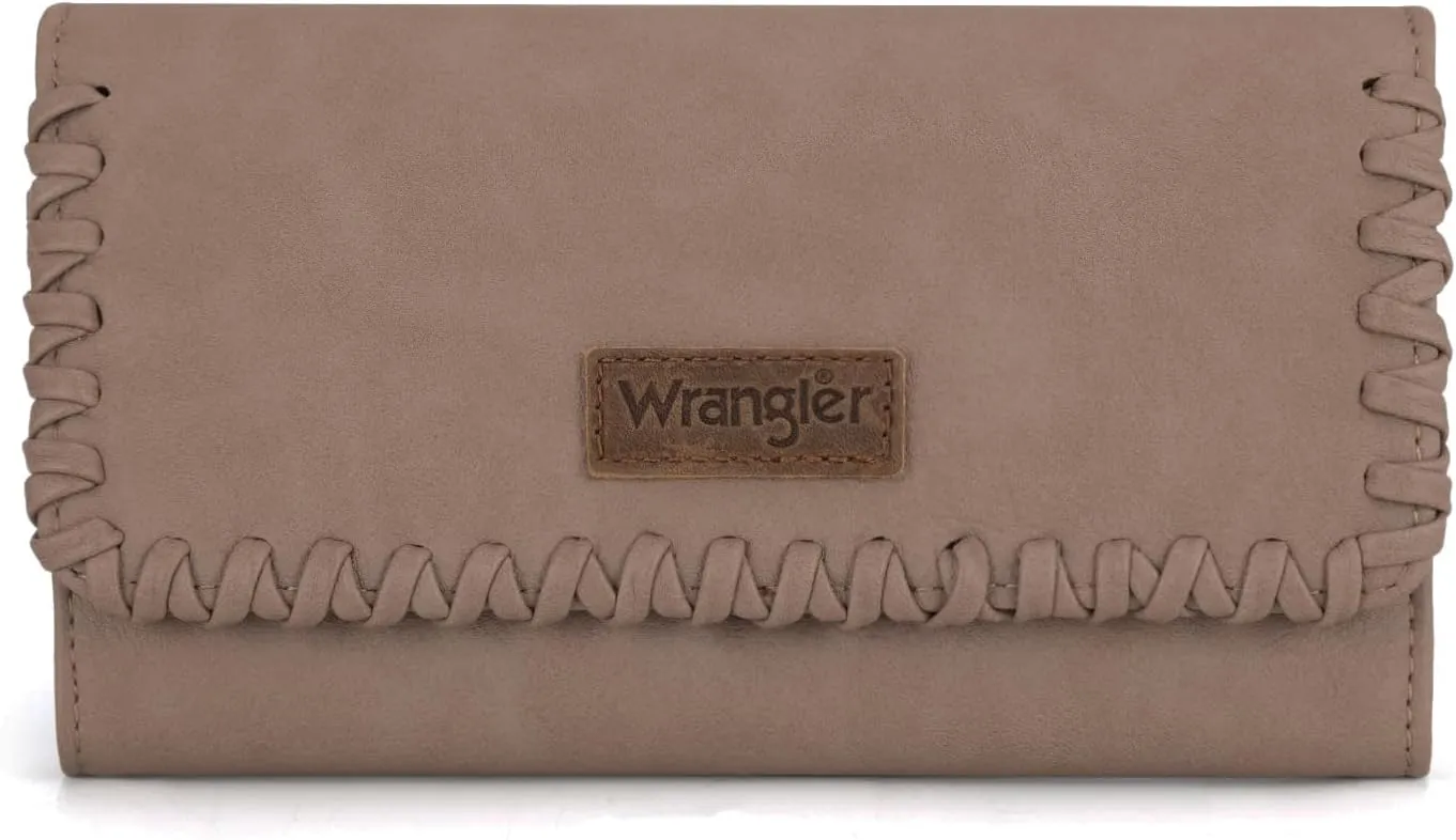Montana West x Wrangler Wallet Women Trifold RFID Wristlet Wallet for Women Clutch Purse with Card Holder