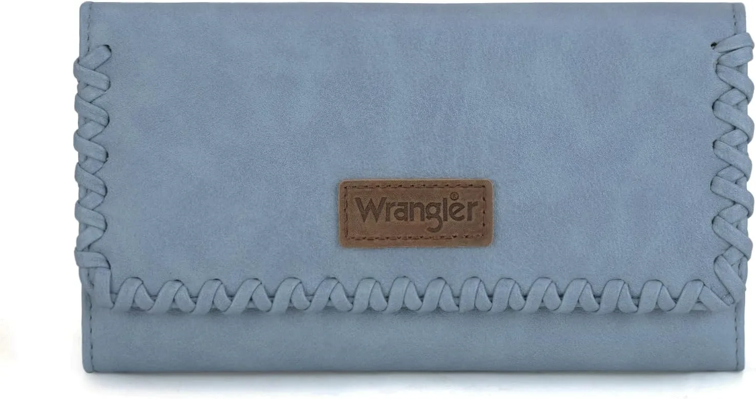 Montana West x Wrangler Wallet Women Trifold RFID Wristlet Wallet for Women Clutch Purse with Card Holder