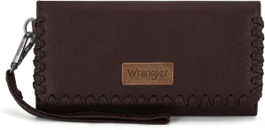 Montana West x Wrangler Wallet Women Trifold RFID Wristlet Wallet for Women Clutch Purse with Card Holder