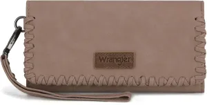Montana West x Wrangler Wallet Women Trifold RFID Wristlet Wallet for Women Clutch Purse with Card Holder