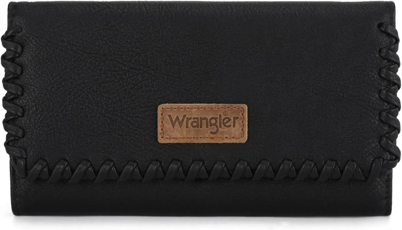 Montana West x Wrangler Wallet Women Trifold RFID Wristlet Wallet for Women Clutch Purse with Card Holder