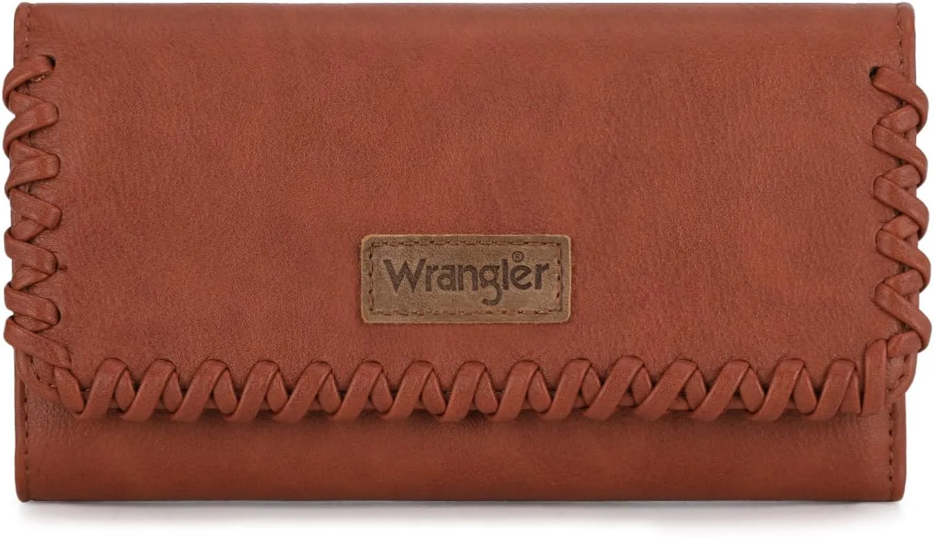 Montana West x Wrangler Wallet Women Trifold RFID Wristlet Wallet for Women Clutch Purse with Card Holder