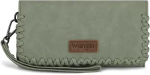 Montana West x Wrangler Wallet Women Trifold RFID Wristlet Wallet for Women Clutch Purse with Card Holder