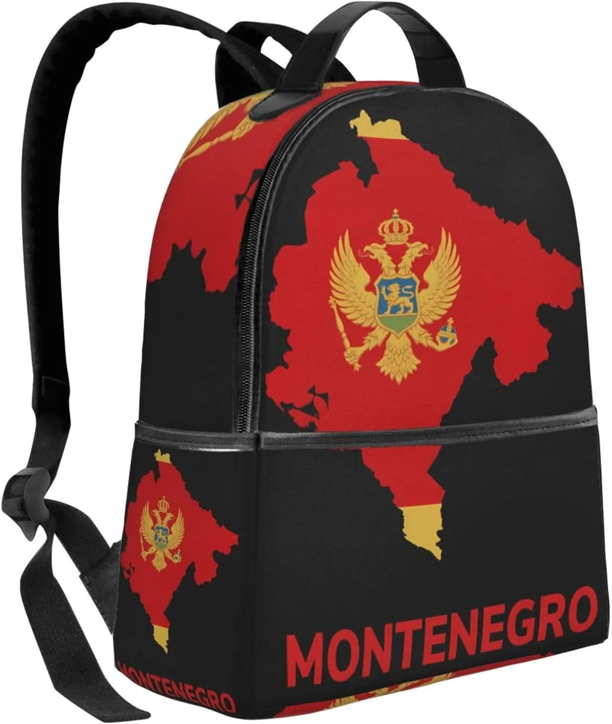 Montenegro Map Flag Casual Backpacks Laptop Backpack Carry-on Daypack Sports Travel Rucksack Lightweight Working Bag for Outdoor Hiking Cycling Walking