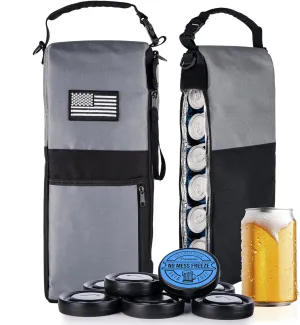 More Capacity Golf Beer Sleeve with Enhanced Adjustable Strap – Golf Bag Beer Cooler with 7 Ice Pucks, Leak-Proof Zipper & Triple Insulation – Customer-Favorite Golfing Gifts & Golf Bag Accessories