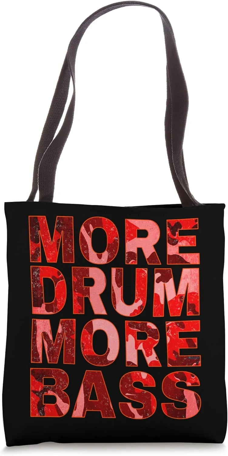 More Drum More Bass DNB Music Jungle Red Camo Drum And Bass Tote Bag