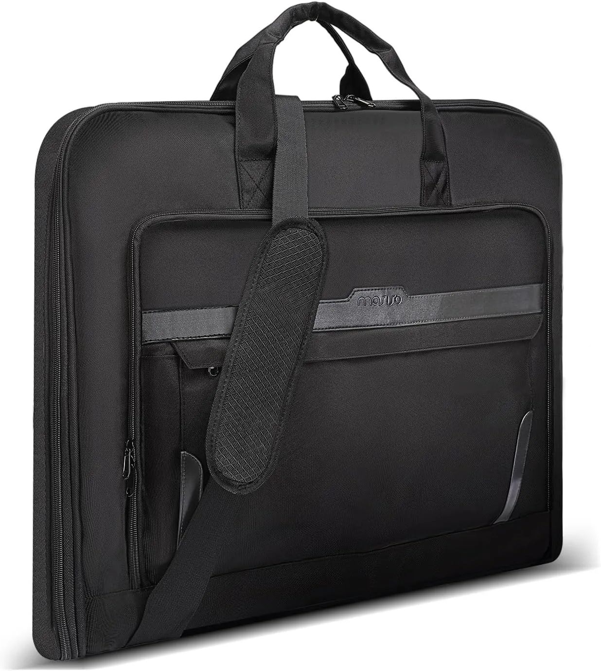 MOSISO Garment Bags for Travel, Travel Suit Bag for Men Women, Suit Luggage Bag for Business, Foldable Carry on Garment Handbag for Hanging Clothes, Duffel Suitcase with Shoulder Strap, Black