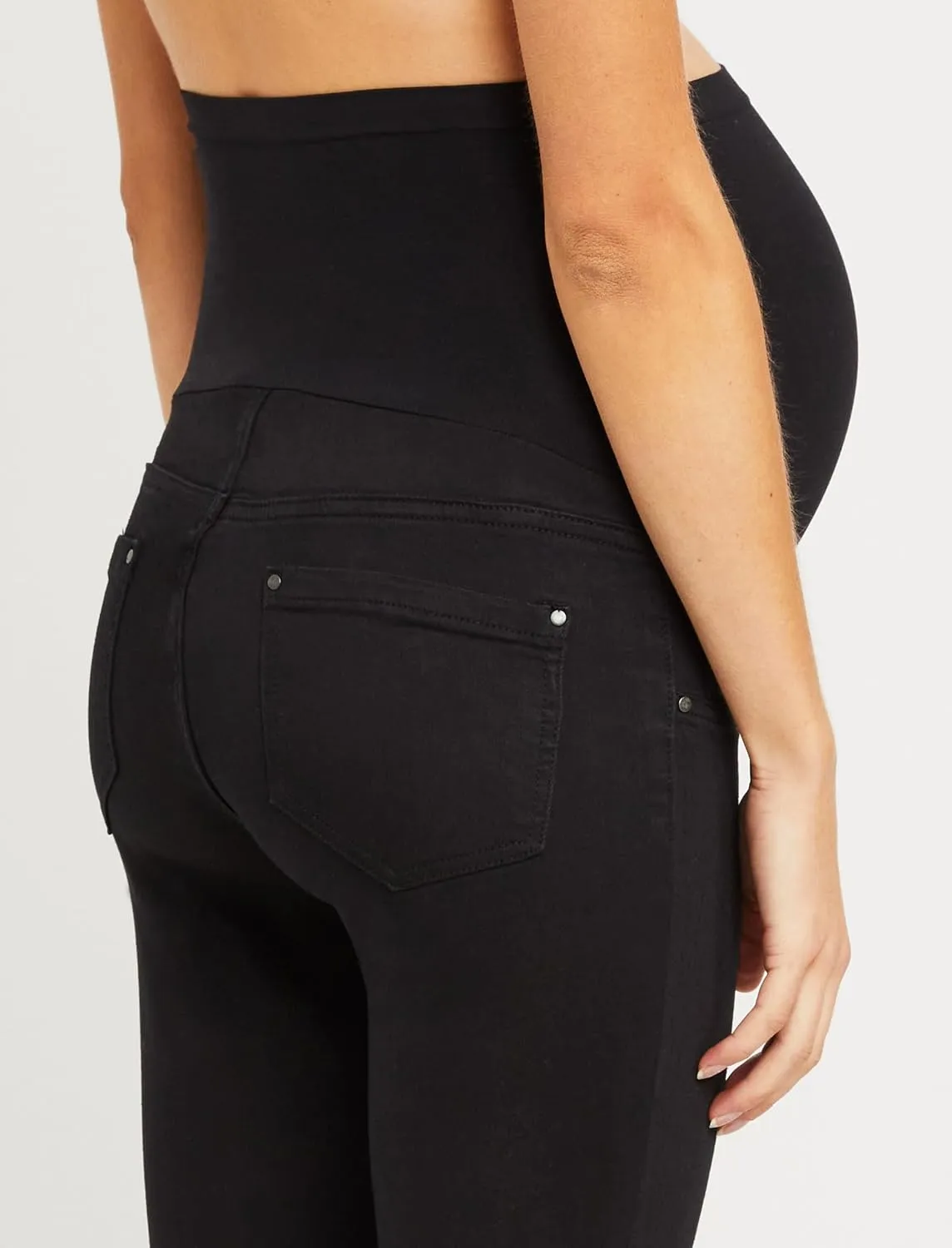 Motherhood Maternity Women's Super Stretch Secret Fit Over The Belly Skinny Ankle Length Jeans Indigo Blue