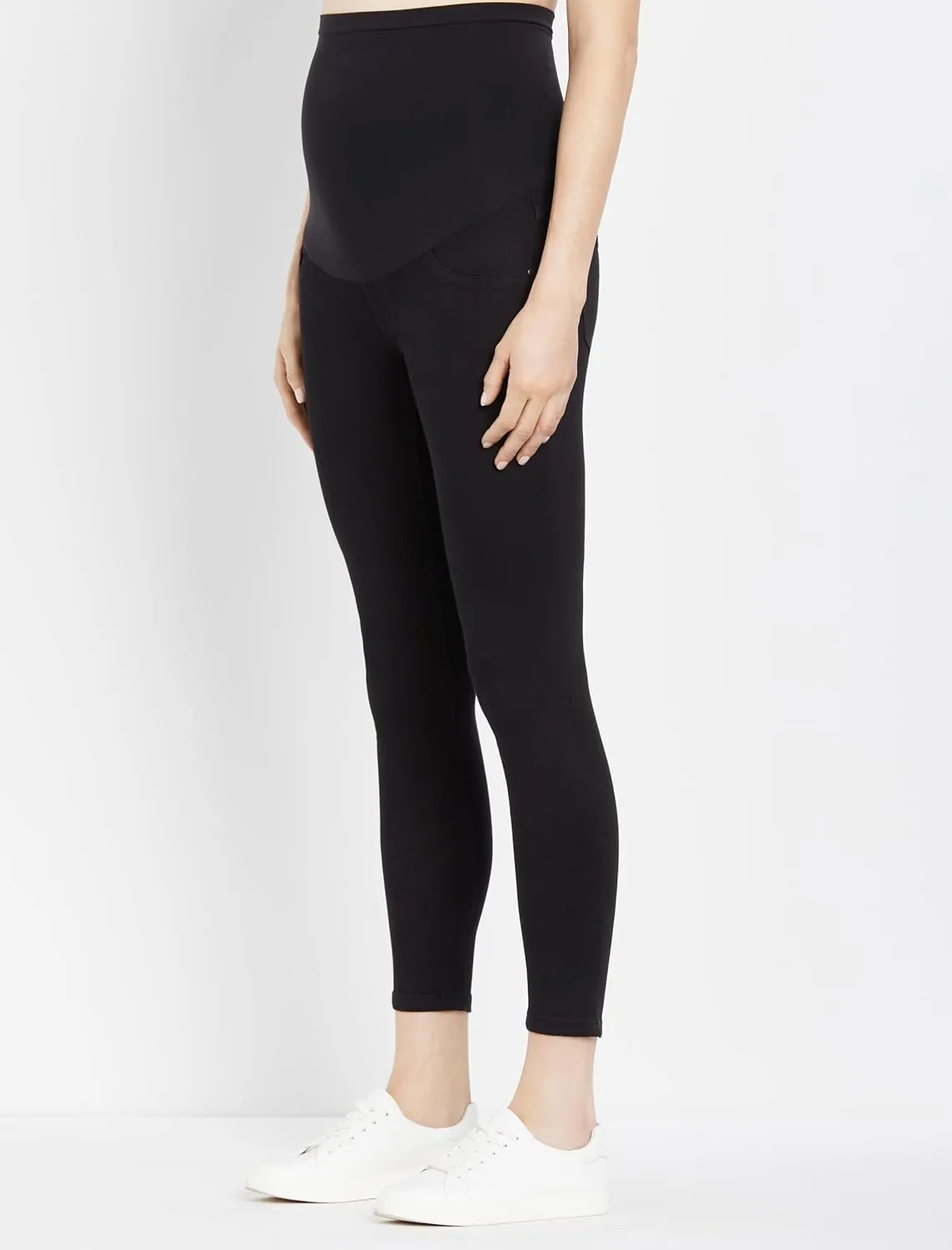 Motherhood Maternity Women's Super Stretch Secret Fit Over The Belly Skinny Ankle Length Jeans Indigo Blue
