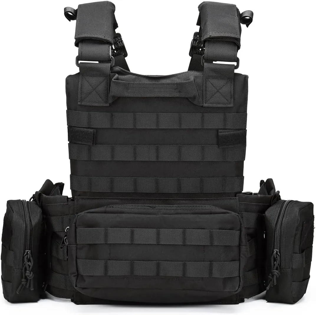 MOZETO Tactical Military Airsoft Weighted Quick Release Adjustable Modular Vest