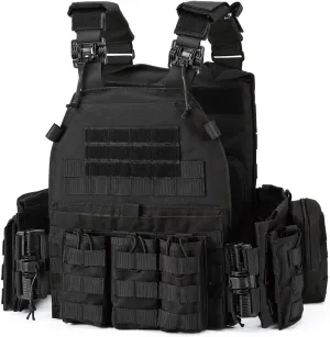 MOZETO Tactical Military Airsoft Weighted Quick Release Adjustable Modular Vest