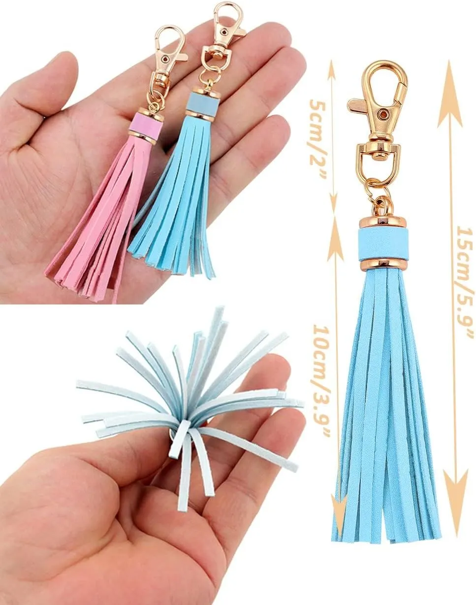 MSCFTFB 10pcs Tassel Purse Charm,Leather Keychain,Key Chain for Car Keyring Purse Accessory Bag Charm Gift for Mom(Chocolate)