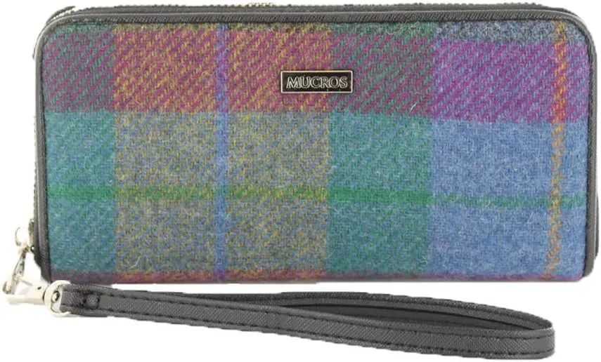 Mucros Weavers Tweed Zippered Wallet & Wristlet
