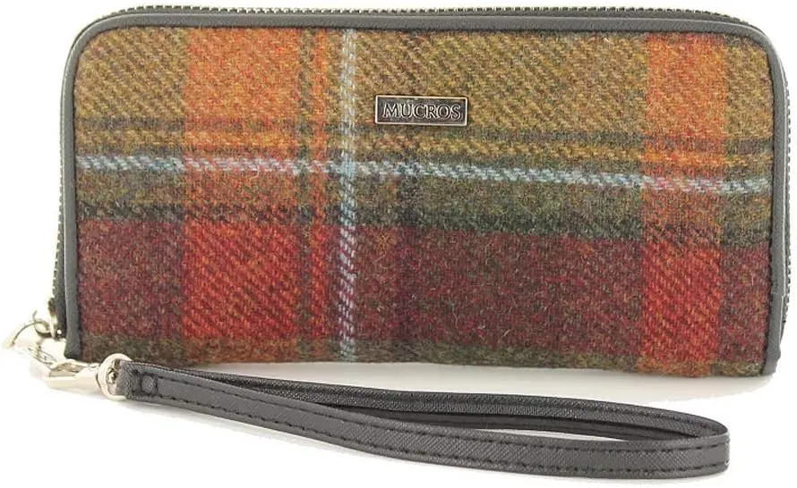 Mucros Weavers Tweed Zippered Wallet & Wristlet