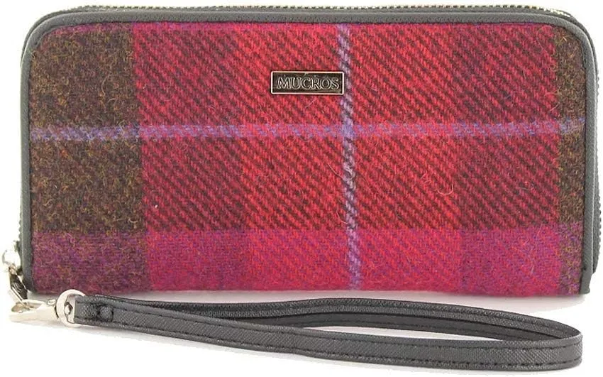 Mucros Weavers Tweed Zippered Wallet & Wristlet