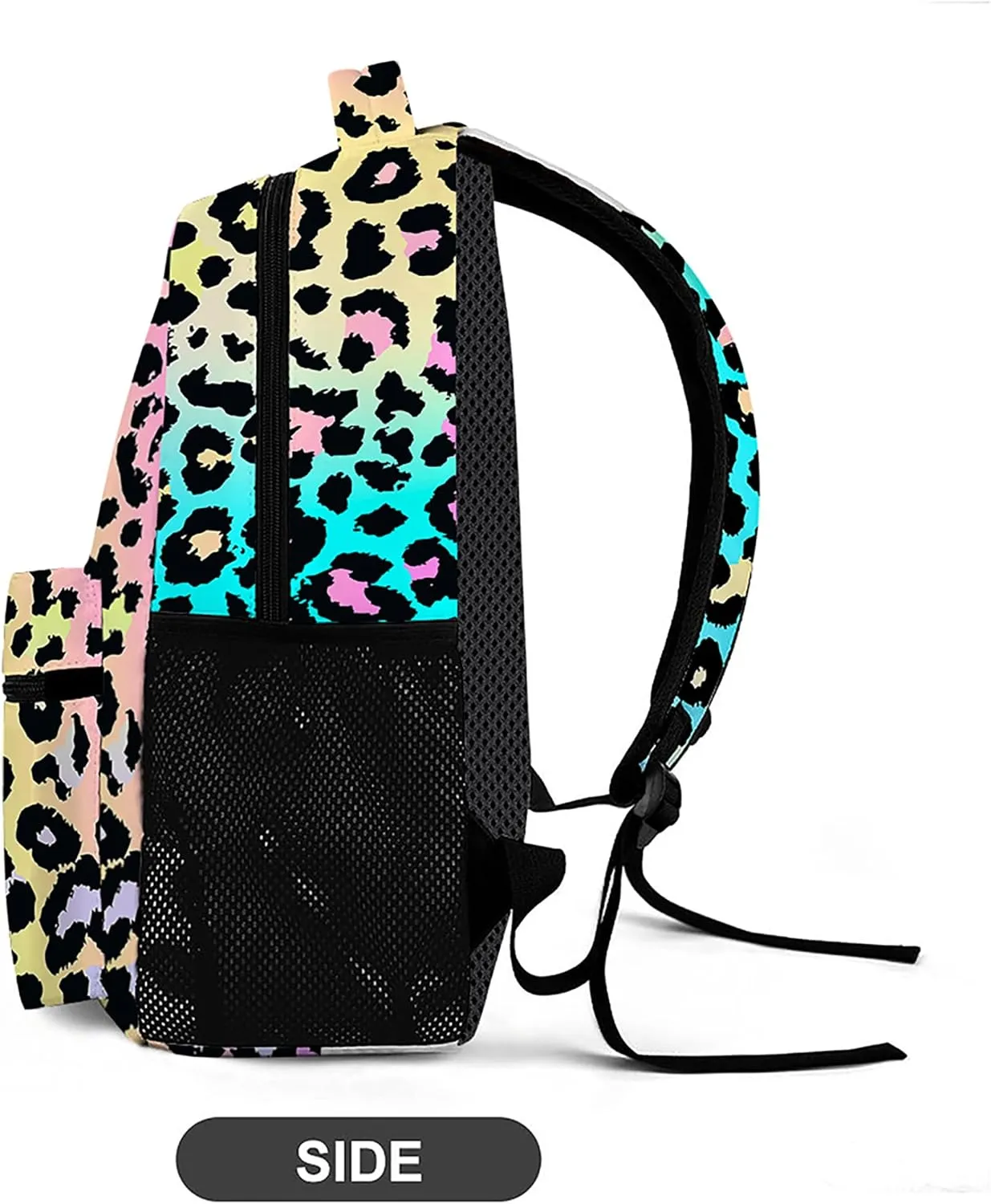 Multi-Colored Leopard Backpack, Lightweight Durable Laptop Bag 3D Printed Daypack with Multiple Pockets, Stylish Shoulders Backpack (Colorful Leopard)