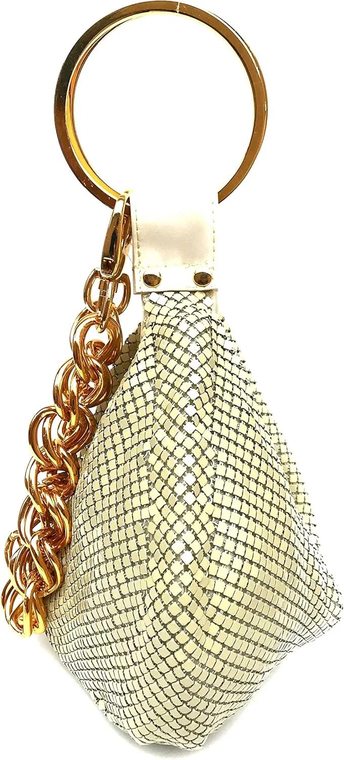 Multiways clutch metal mesh hobo bag evening purse for Cocktail Party Prom Wedding Banquet