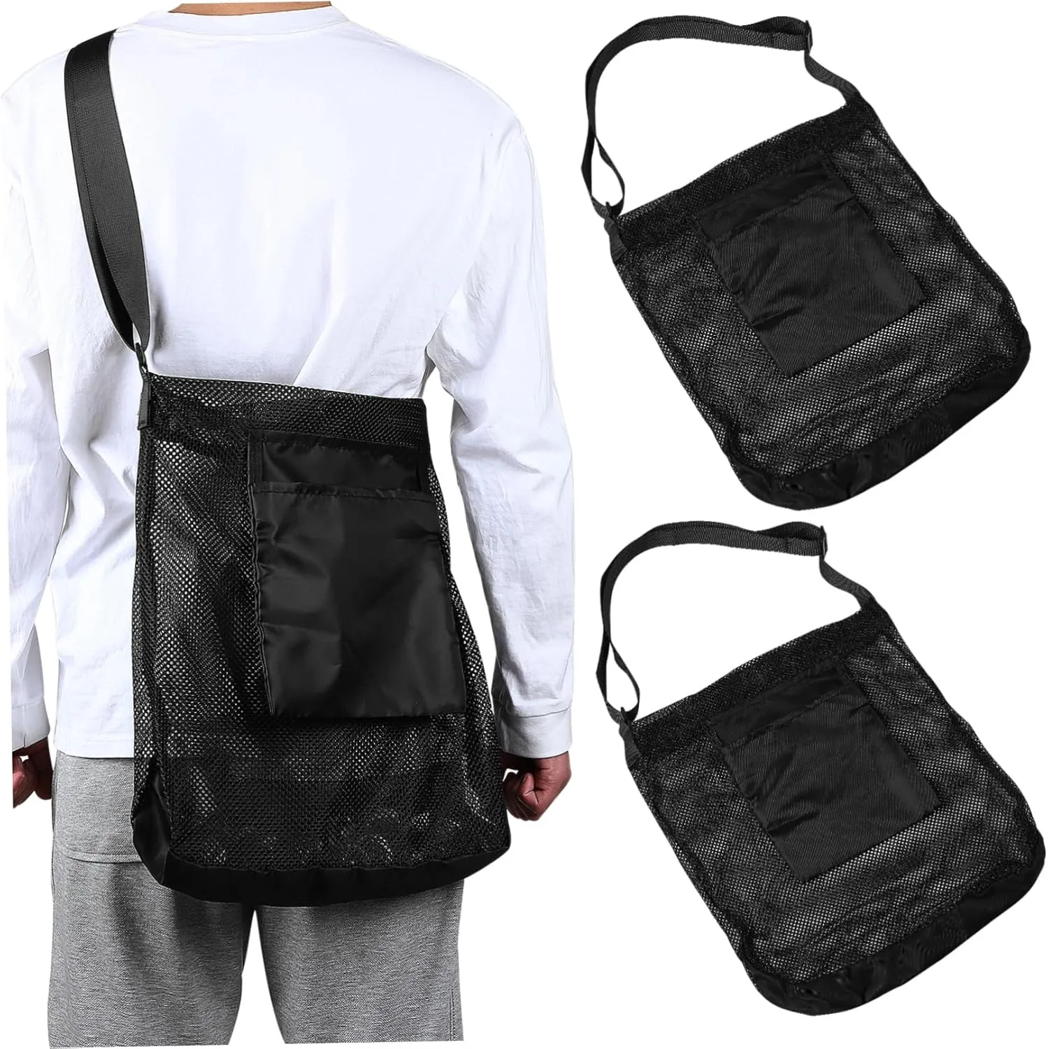 Mushroom Picking Bags Mesh Shoulder Bag Adjustable Strap Breathable Mesh Pouches for Mushroom Harvesting