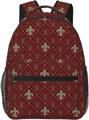 Muster Rot Fleur Blumen Double Shoulder Travel Backpack For Women Men Carry On Backpack With Laptop Compartment Travel Essentials Backpack For Traveling Business Hiking Casual Gym pattern49
