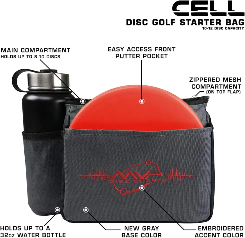 MVP Disc Sports Cell Disc Golf Starter Bag (Choose Your Favorite Color)
