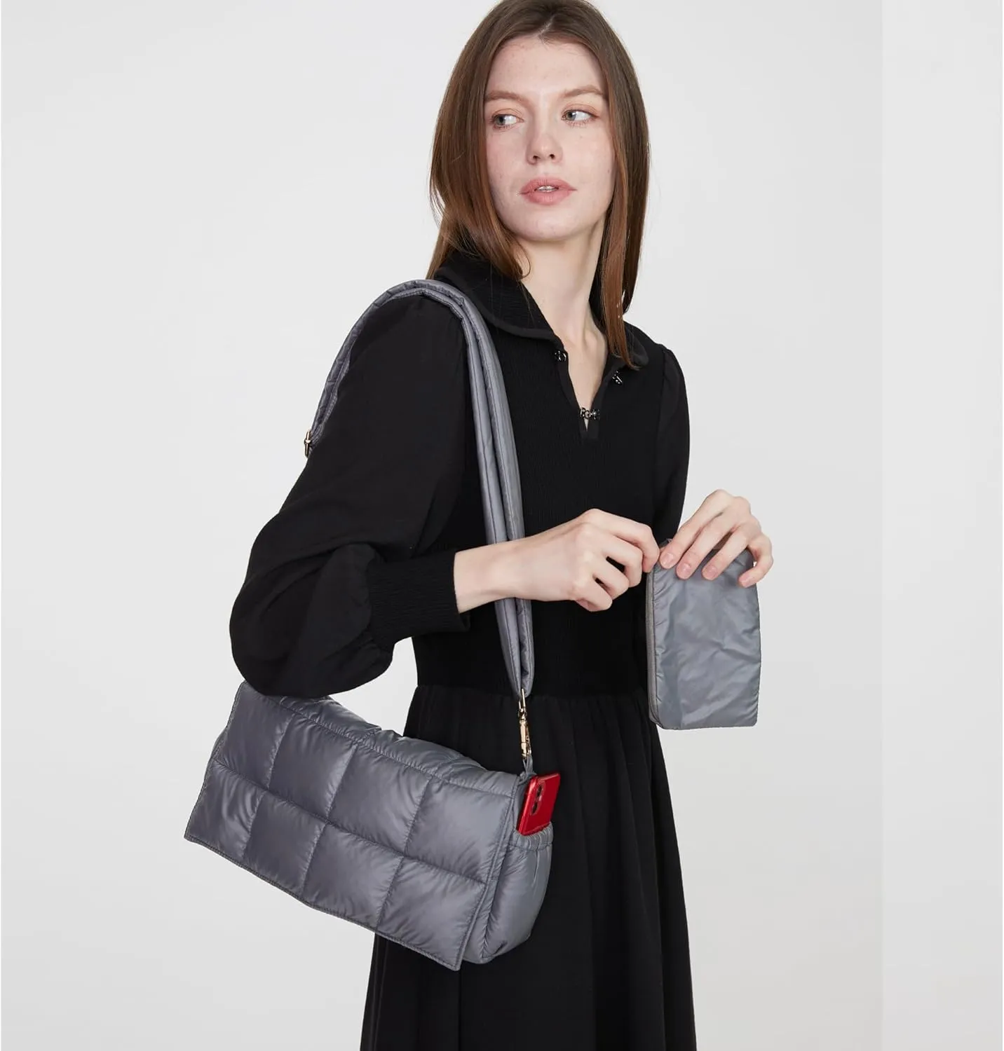 NAARIIAN Puffer shoulder bag Cotton Padded handbag designer quilted crossbody dupes women lightweight purse