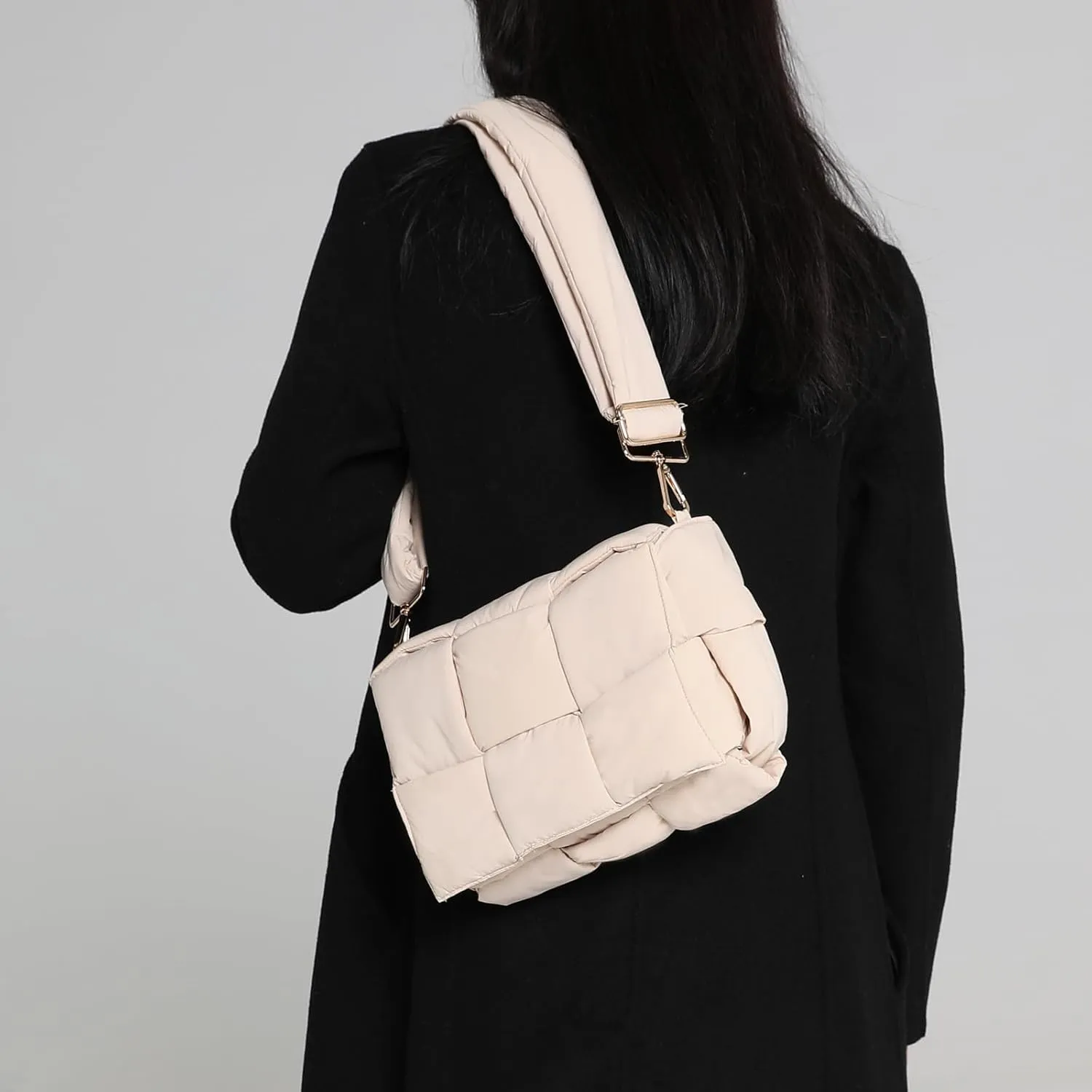 NAARIIAN Shoulder bags for women, Light-weight small puffer purses waterproof, hand-woven puffy bag crossbody handbag