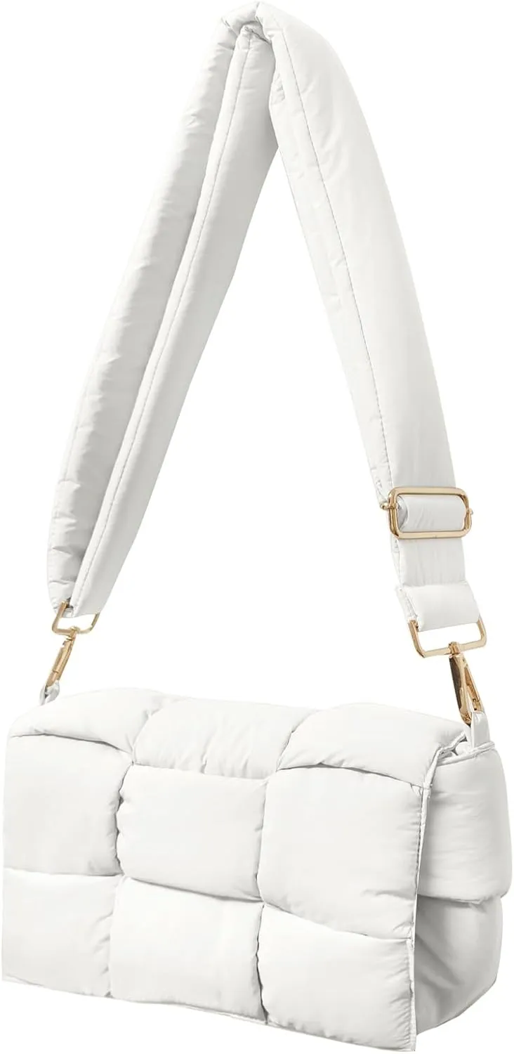 NAARIIAN Shoulder bags for women, Light-weight small puffer purses waterproof, hand-woven puffy bag crossbody handbag