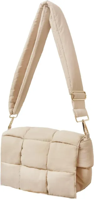 NAARIIAN Shoulder bags for women, Light-weight small puffer purses waterproof, hand-woven puffy bag crossbody handbag