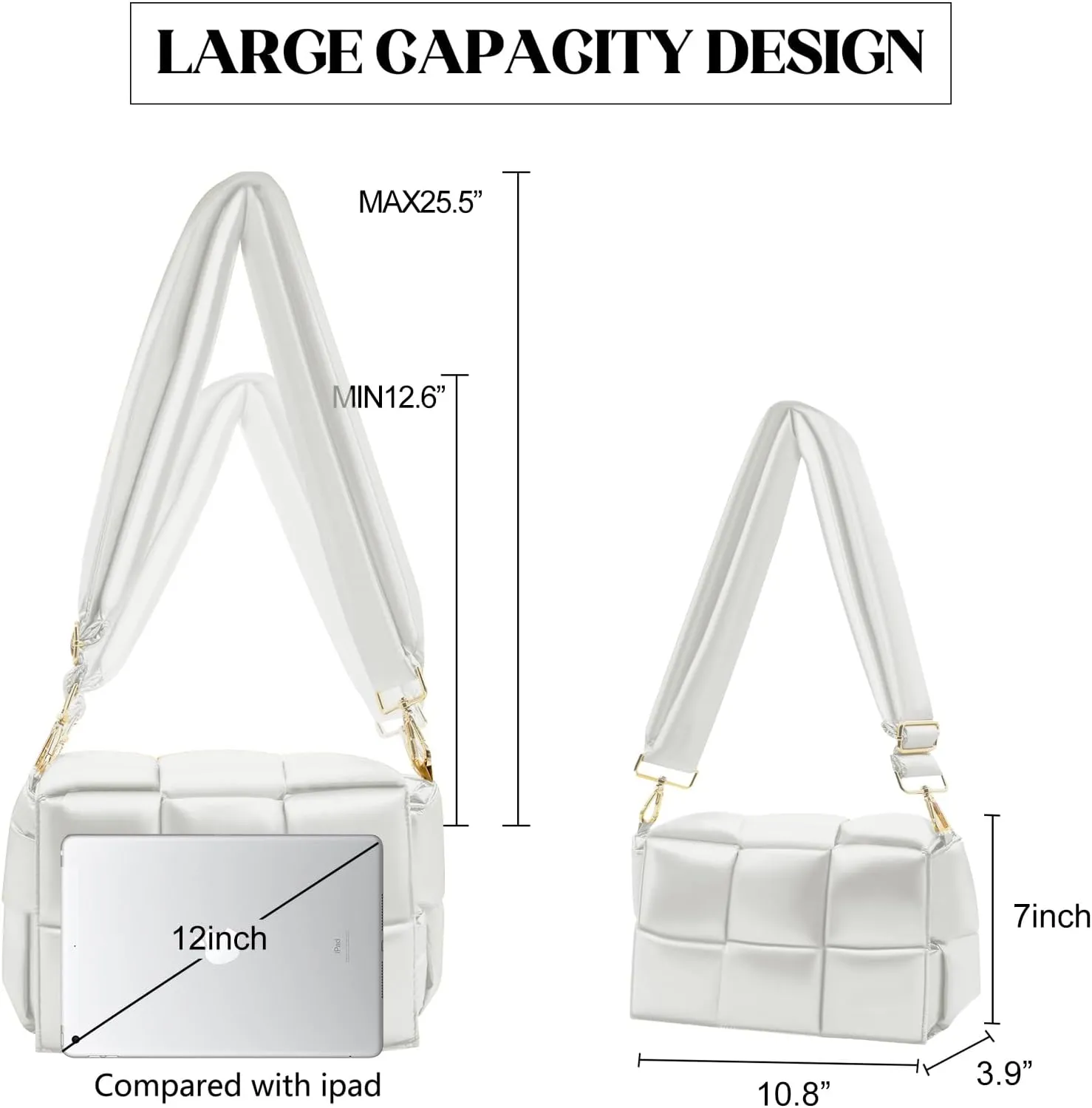 NAARIIAN Shoulder bags for women, Light-weight small puffer purses waterproof, hand-woven puffy bag crossbody handbag