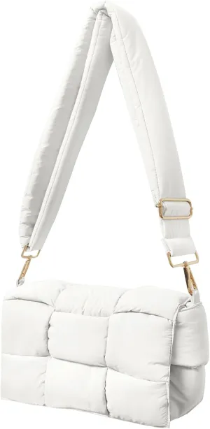 NAARIIAN Shoulder bags for women, Light-weight small puffer purses waterproof, hand-woven puffy bag crossbody handbag