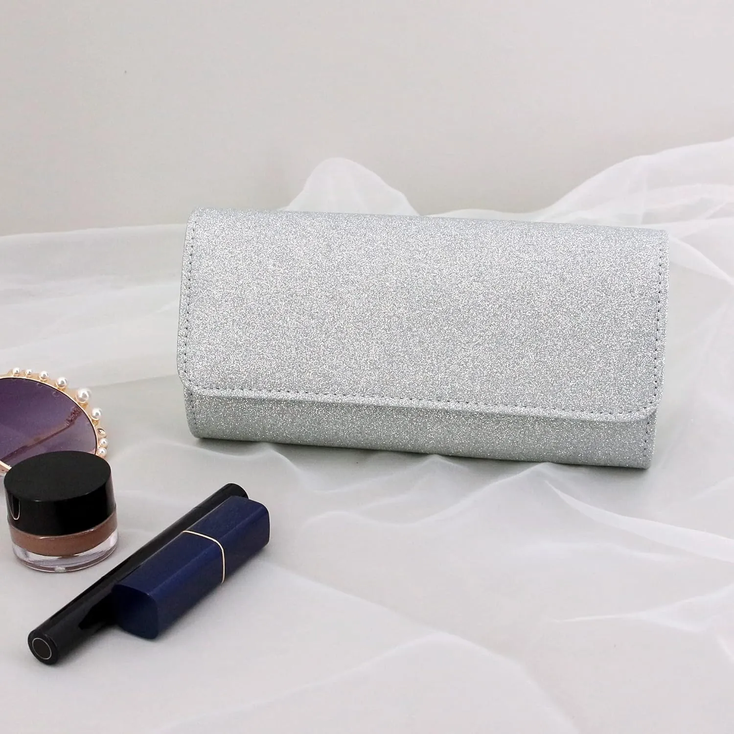 Naimo Flap Dazzling Small Clutch Bag Evening Bag With Detachable Chain