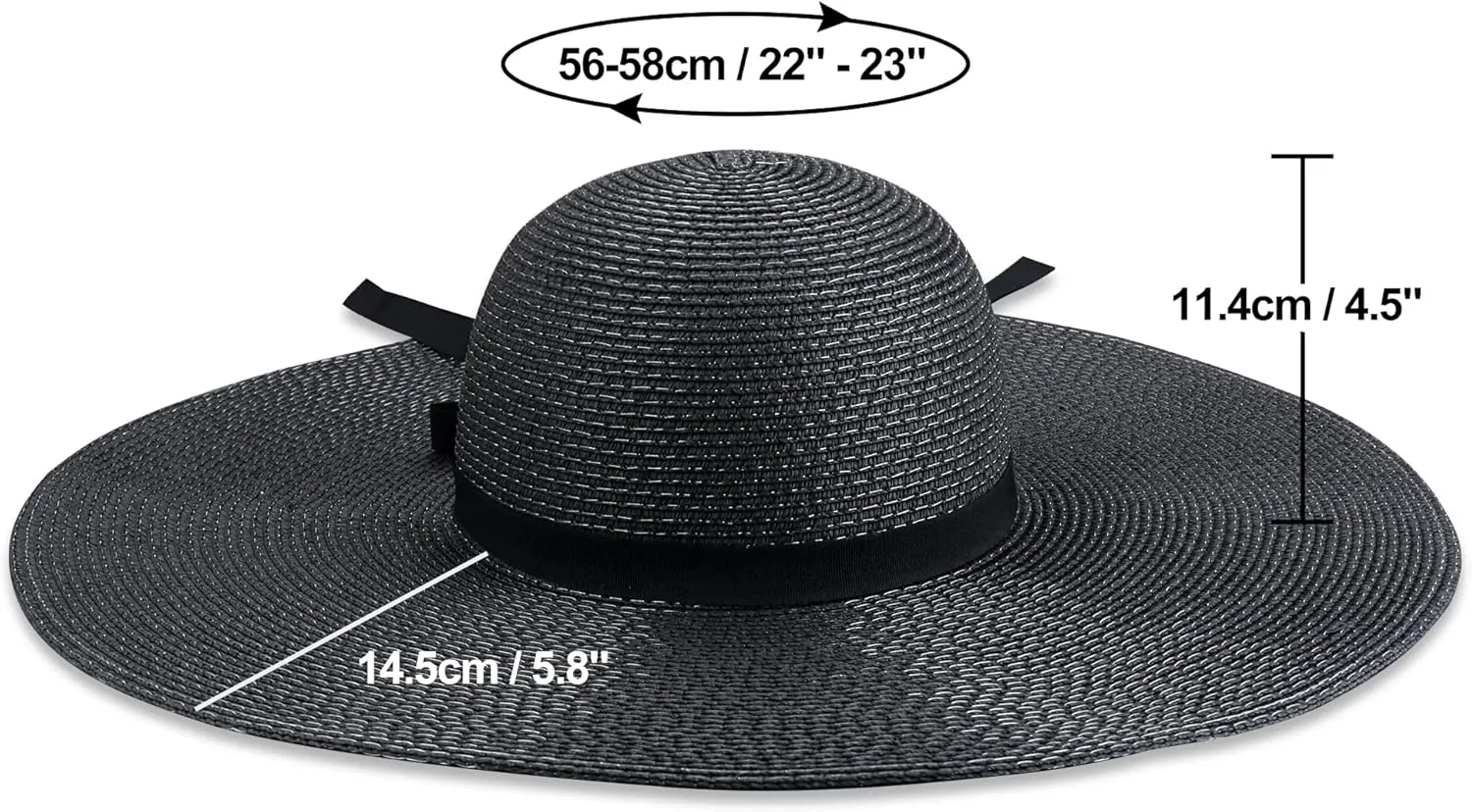 Naivlizer Women Wide Brim Sun Hat UPF50 Straw Summer Hat Floppy Beach Hat Roll-Up