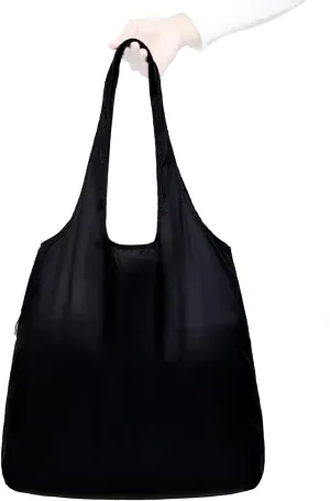 Nanobag Ultra-Lightweight Standard Tote Bag | Perfect for Travel, Shopping & Daily Use | Reusable Grocery Bags | Tiny | Eco-Friendly (Standard, Black)
