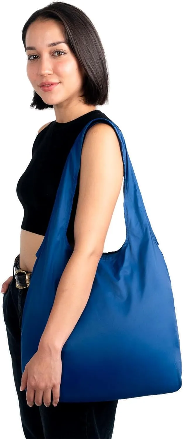 Nanobag Ultra-Lightweight Standard Tote Bag | Perfect for Travel, Shopping & Daily Use | Reusable - Tiny - Eco-Friendly (Standard, Navy)