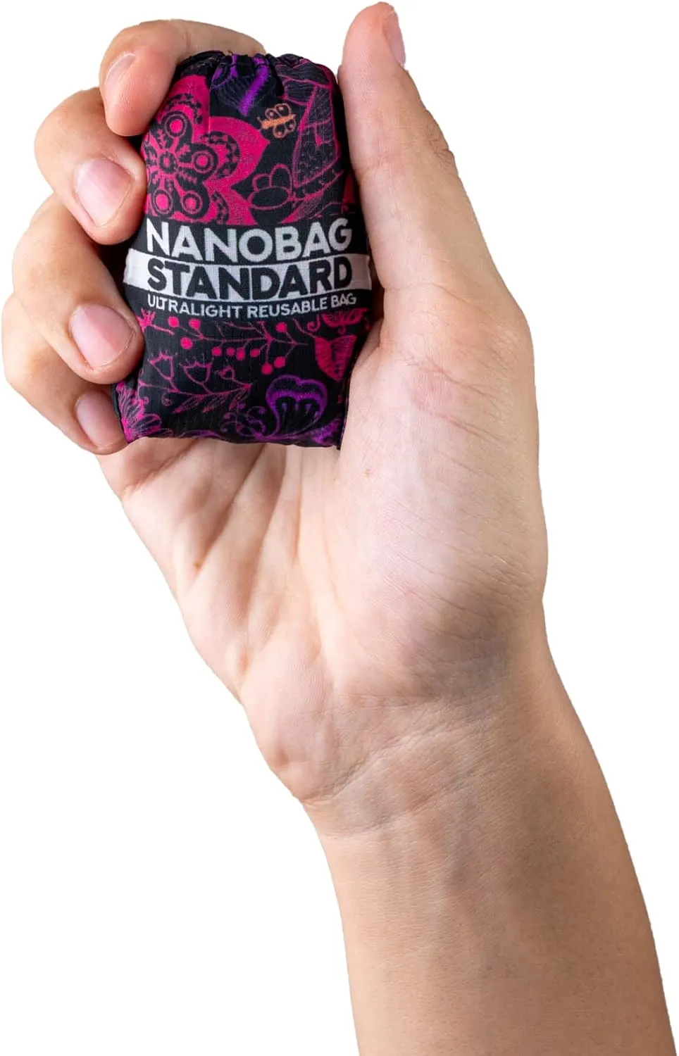 Nanobag Ultra-Lightweight Standard Tote Bag | Perfect for Travel, Shopping & Daily Use | Reusable - Tiny - Eco-Friendly (Standard, Neon Flowers)