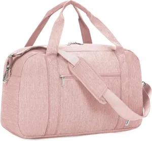 Narwey Carry on Bag 22x14x9 Airlines Approved, Carry on Duffle Bag for Airplane with Wet Pocket, Travel Duffel Bag Luggage Bag Weekender Overnight for Women Men (Pink)