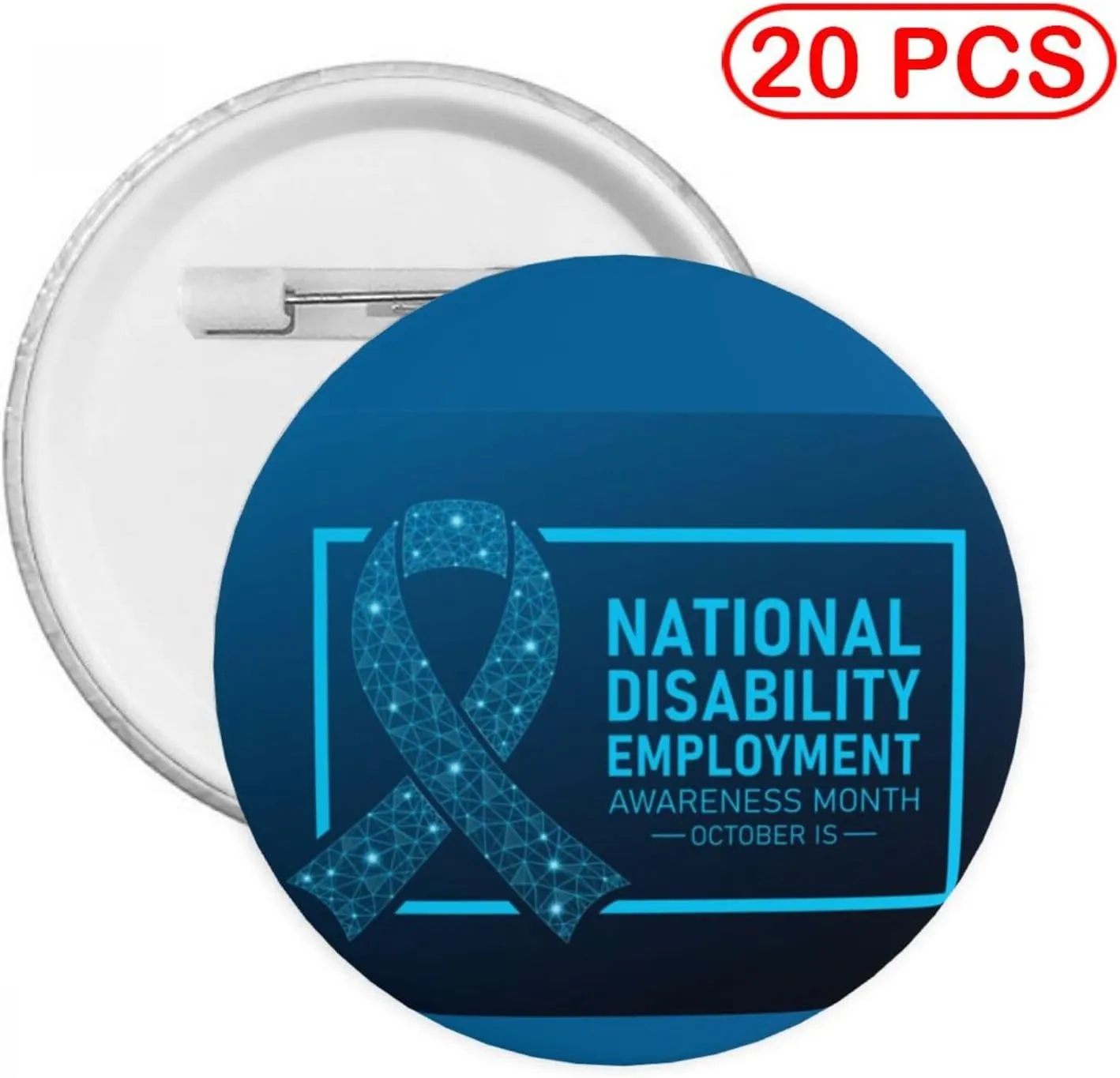National Disability Employment Awareness Month Pins Personalised Brooch Badge Chest Round Button For Clothes Bags Accessories 1 Pcs