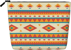 Native American Print Single-Layer Makeup Bag Travel Cosmetic Bag With Zippered Pouches Women Essentials