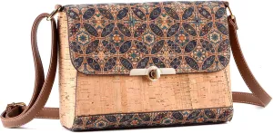 Natural cork zipper Secret key Double latch adjustable shoulder bag purse tote crossbody