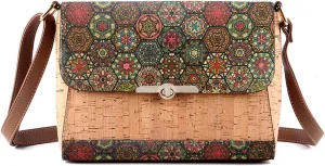 Natural cork zipper Secret key Double latch adjustable shoulder bag purse tote crossbody