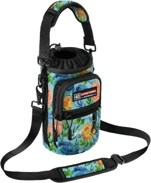 NATURE PIONEOR Water Bottle Holder with Strap,Water Bottle Carrier Bag Sling Sleeve with Adjustable Shoulder Strap & Handle and Large Phone Pocket for Walking,Hiking,Travelling for 25oz/32oz/40oz/64oz