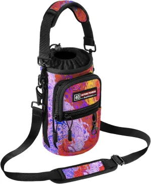NATURE PIONEOR Water Bottle Holder with Strap,Water Bottle Carrier Bag Sling Sleeve with Adjustable Shoulder Strap & Handle and Large Phone Pocket for Walking,Hiking,Travelling for 25oz/32oz/40oz/64oz