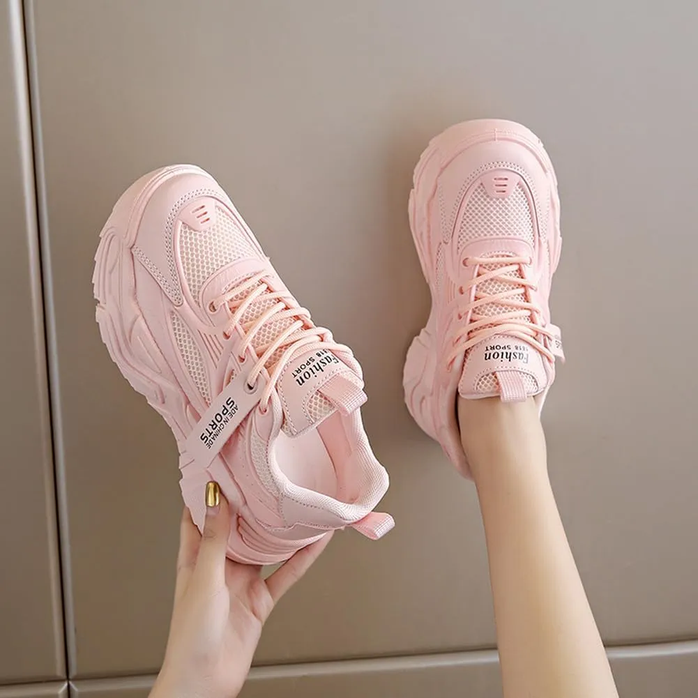 NCNDB Women's Mesh Breathable Walking Sneakers Platform Casual Sports Shoes