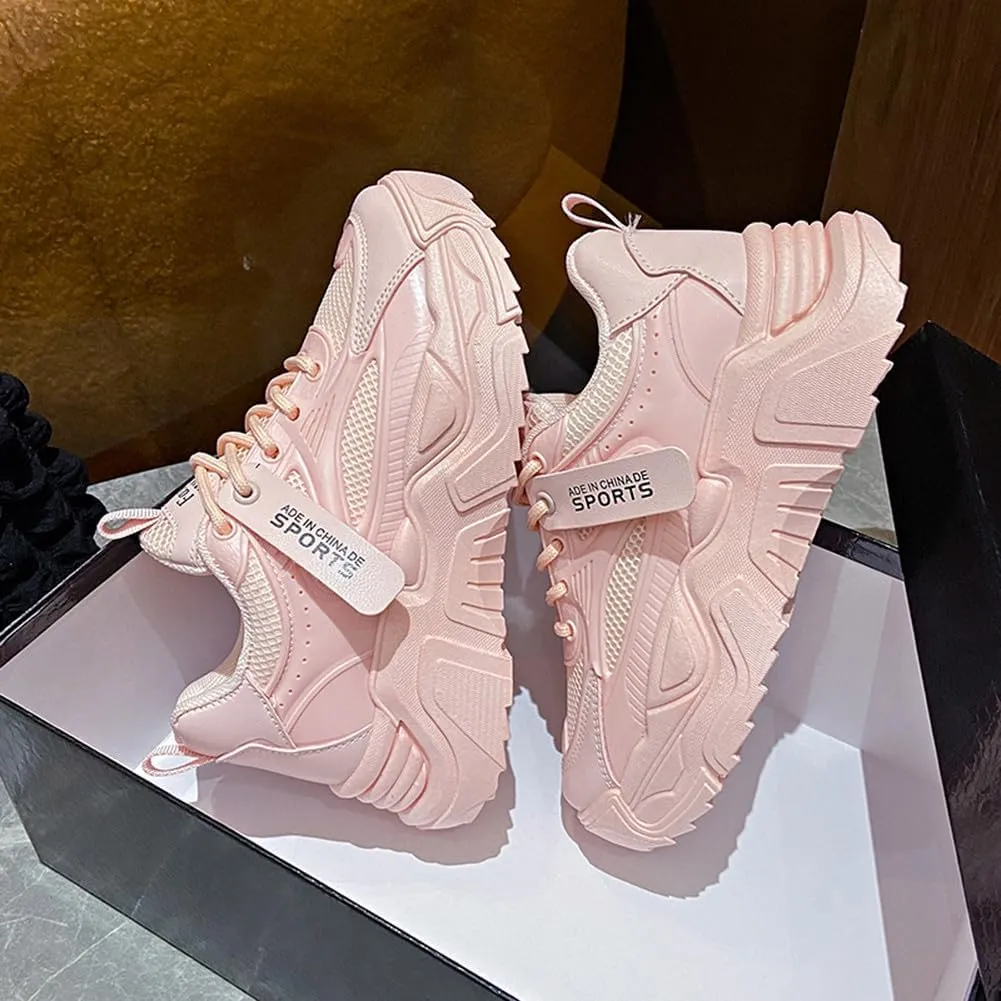 NCNDB Women's Mesh Breathable Walking Sneakers Platform Casual Sports Shoes