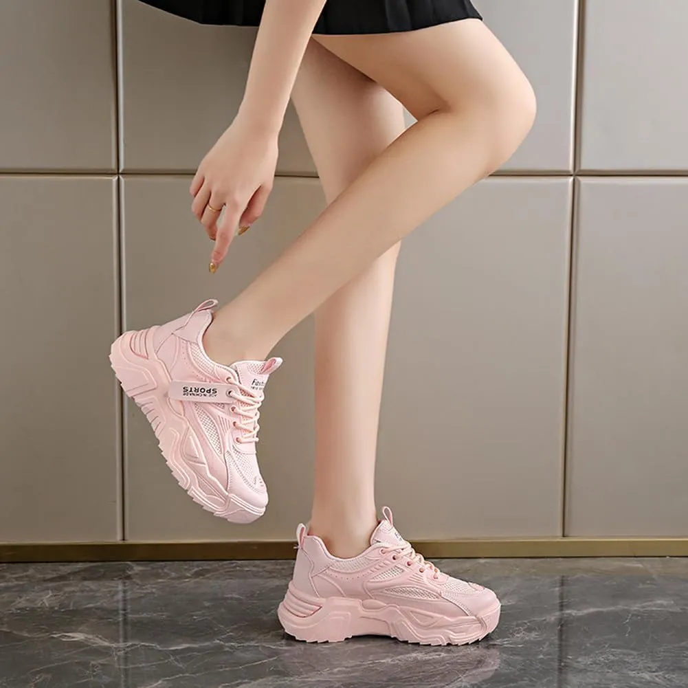 NCNDB Women's Mesh Breathable Walking Sneakers Platform Casual Sports Shoes