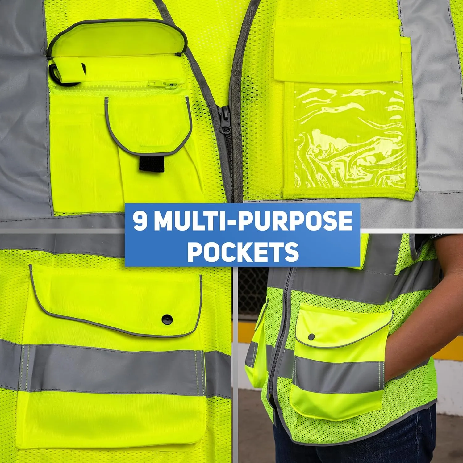 NEIKO Safety Vest, High Visibility Vest with Reflective Strips
