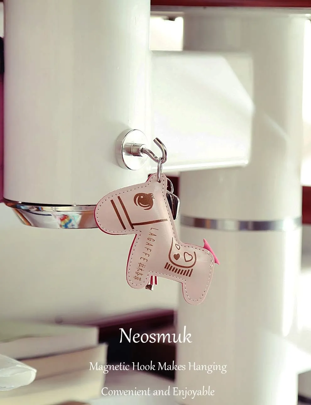 Neosmuk Magnetic Hooks Heavy Duty,Strong Magnet with Hook for Fridge, Super Neodymium Extra Strength Industrial Hooks for Hanging, Magnetic Hanger for Toolbox, Cruise, Grill(Silver,6 Pack)