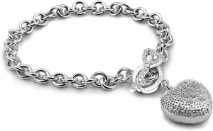 New Products Women's 925 Sterling Silver Bracelet Fine Jewelry Shining Heart Bracelet 6-7-8 inch Solid Silver Accessories Birthday Party Gift