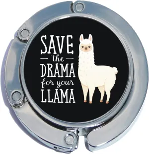 NewCharms Save The Drama for Your Llama Black Foldable Purse Hanger